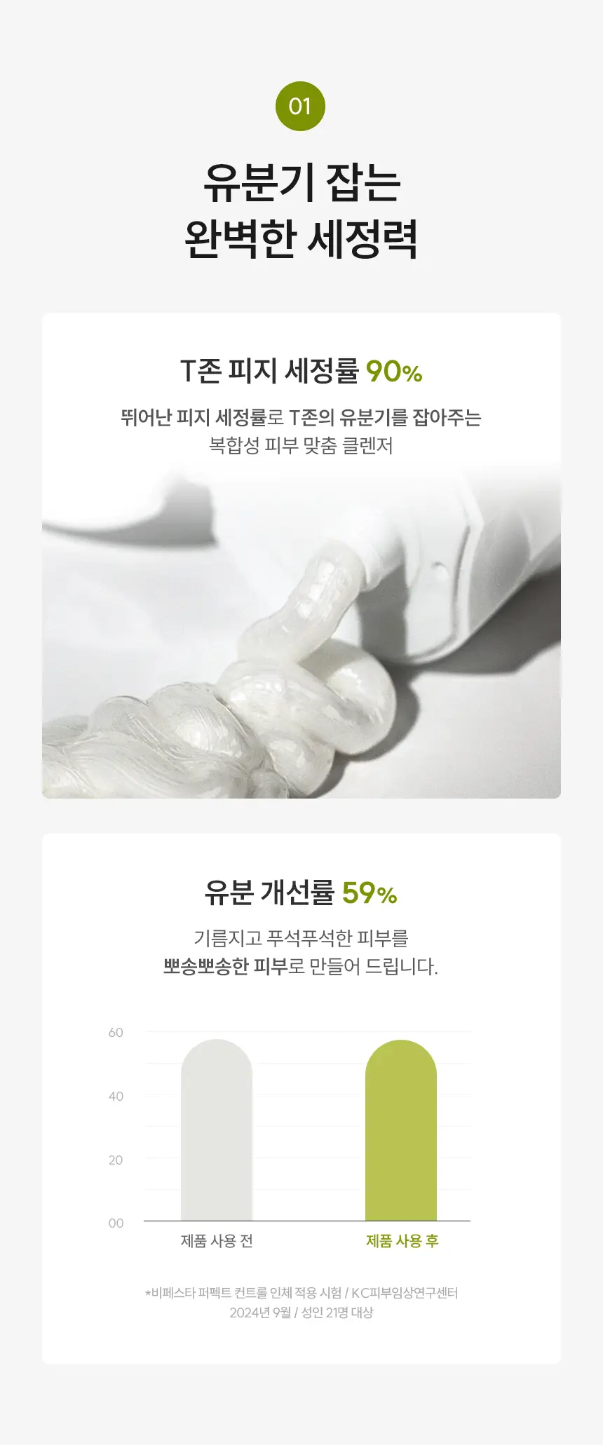 [쫀득크림폼] 비페스타 클렌징폼 퍼펙트 컨트롤 더블기획 (130g+130g) 상세페이지 9